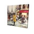 Fondo 32 x 32 in. Yellow Coat Woman Walking on the Street-Print on Canvas FO2790098